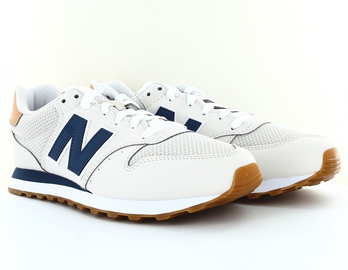 New Balance 500 beige bleu marine gomme