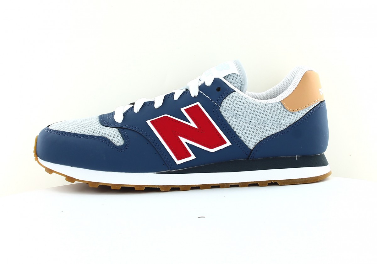 New Balance 500 bleu rouge marron gomme