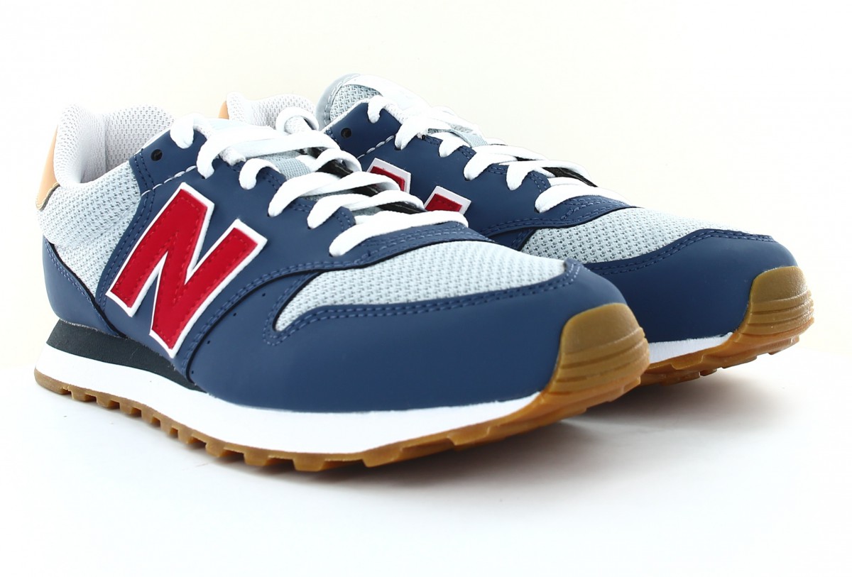 New Balance 500 bleu rouge marron gomme