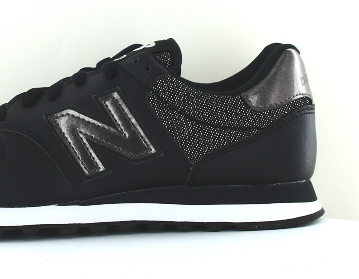 New Balance 500 femme noir brillant blanc