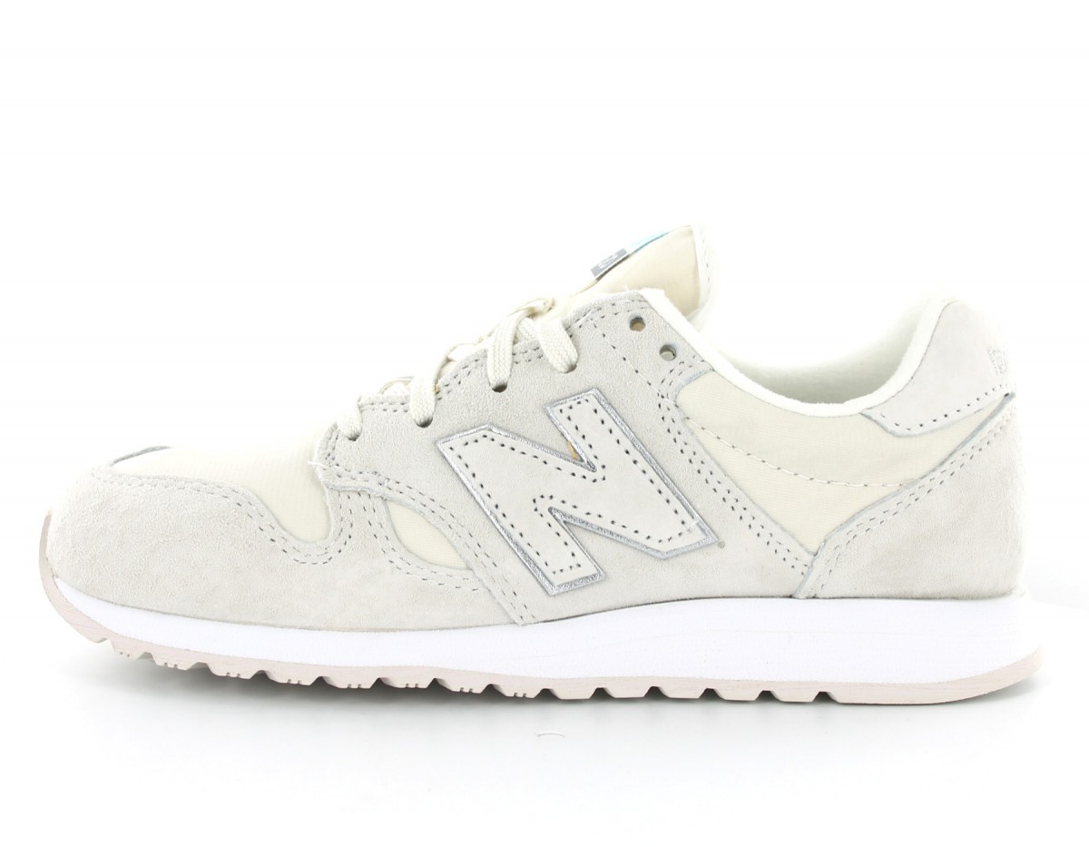 New Balance 520 Femme Suede Beige-Blanc