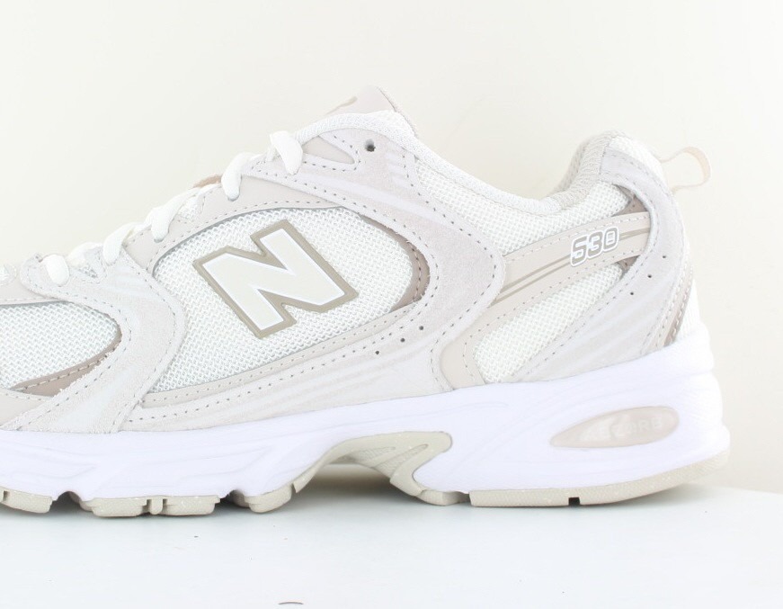 New Balance 530 beige creme marron blanc