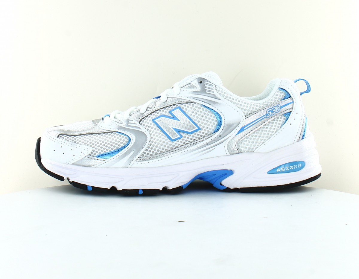 New Balance 530 blanc bleu ciel argent