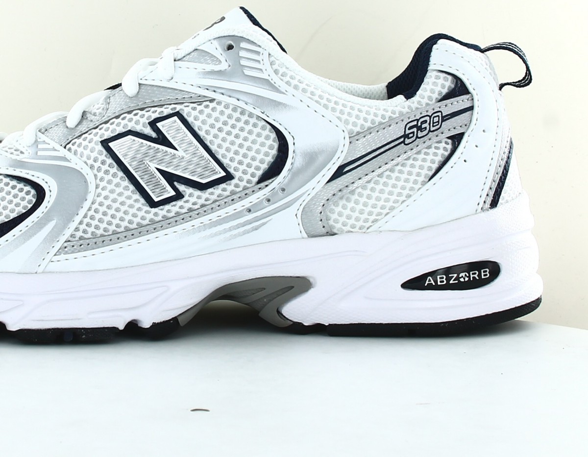 New Balance 530 blanc bleu marine argent