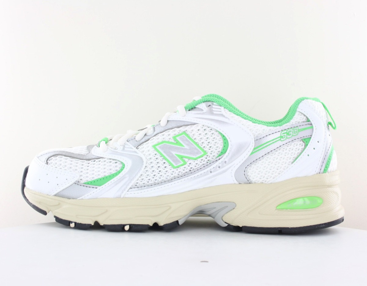 New Balance 530 blanc vert fluo