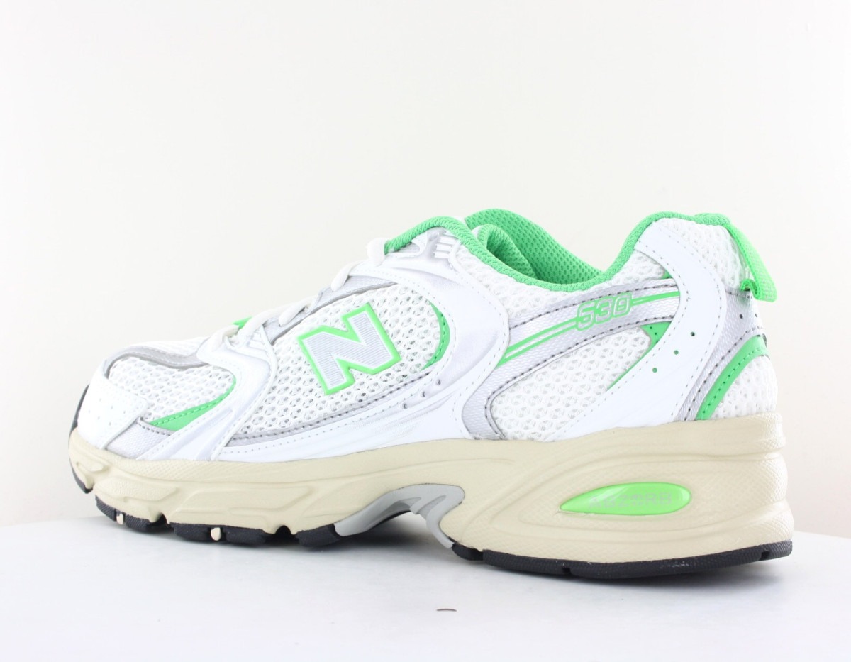 New Balance 530 blanc vert fluo