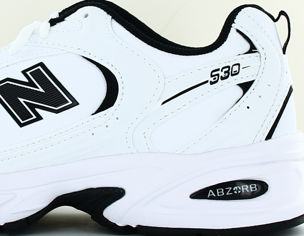 New Balance 530 cuir blanc noir