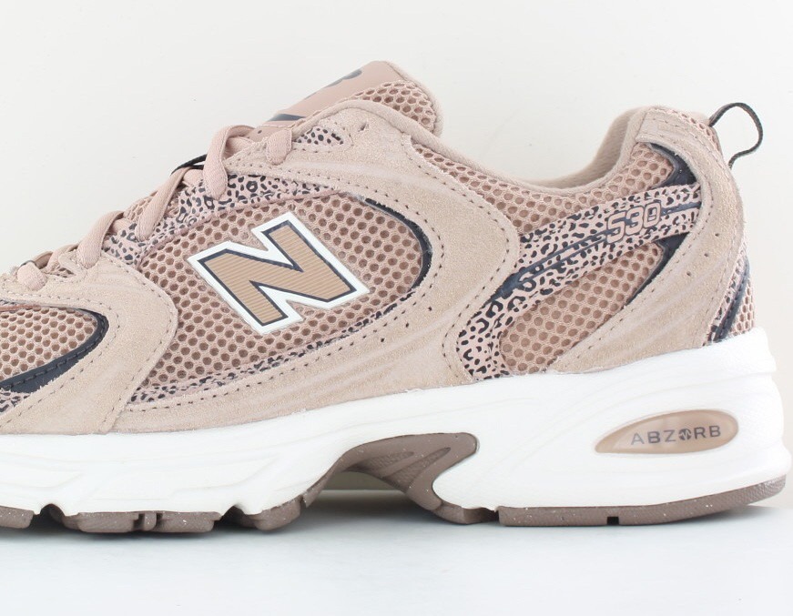 New Balance 530 marron beige noir print