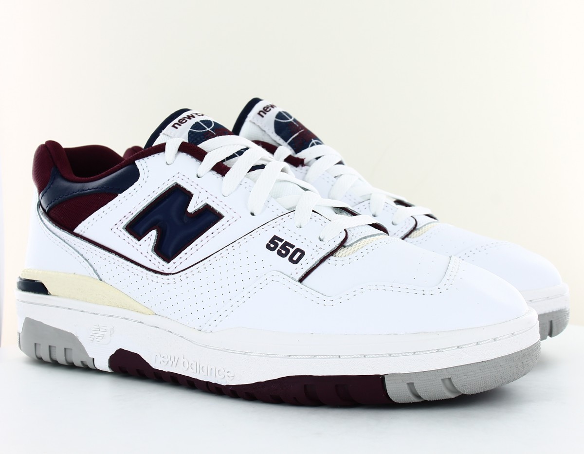 New Balance 550 blanc bleu marine bordeaux 