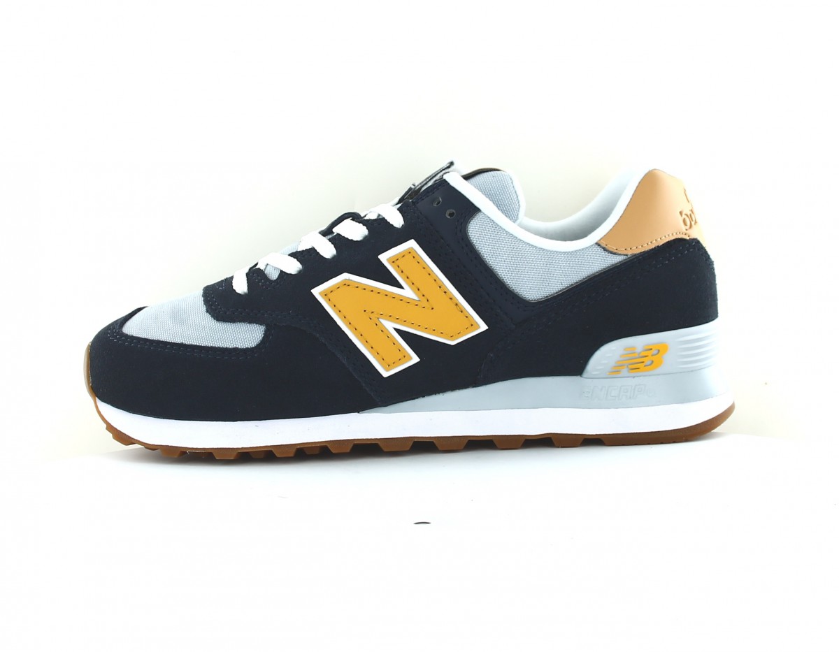 New Balance 574 bleu marine jaune marron