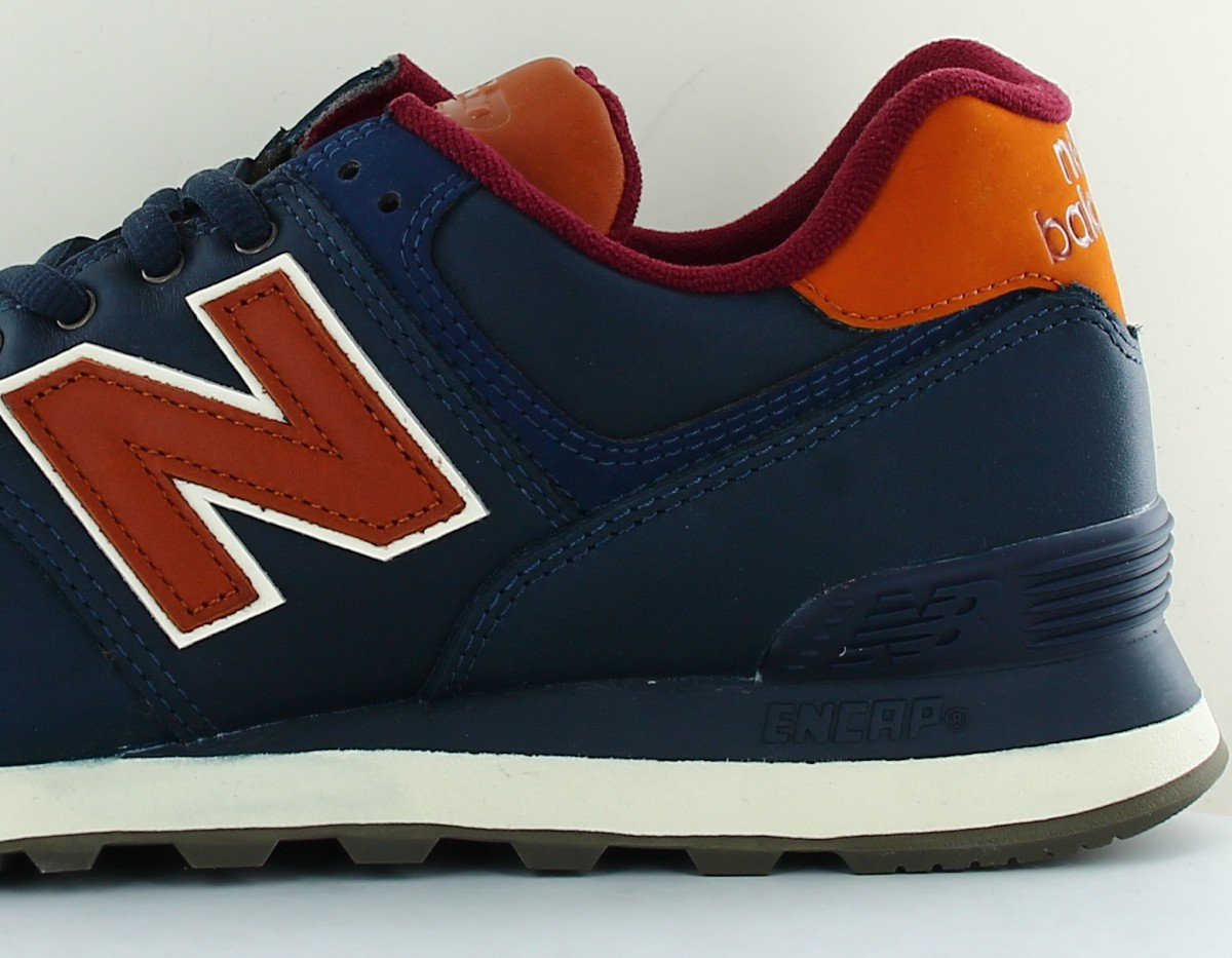 New Balance 574 cuir bleu marine marron bordeaux