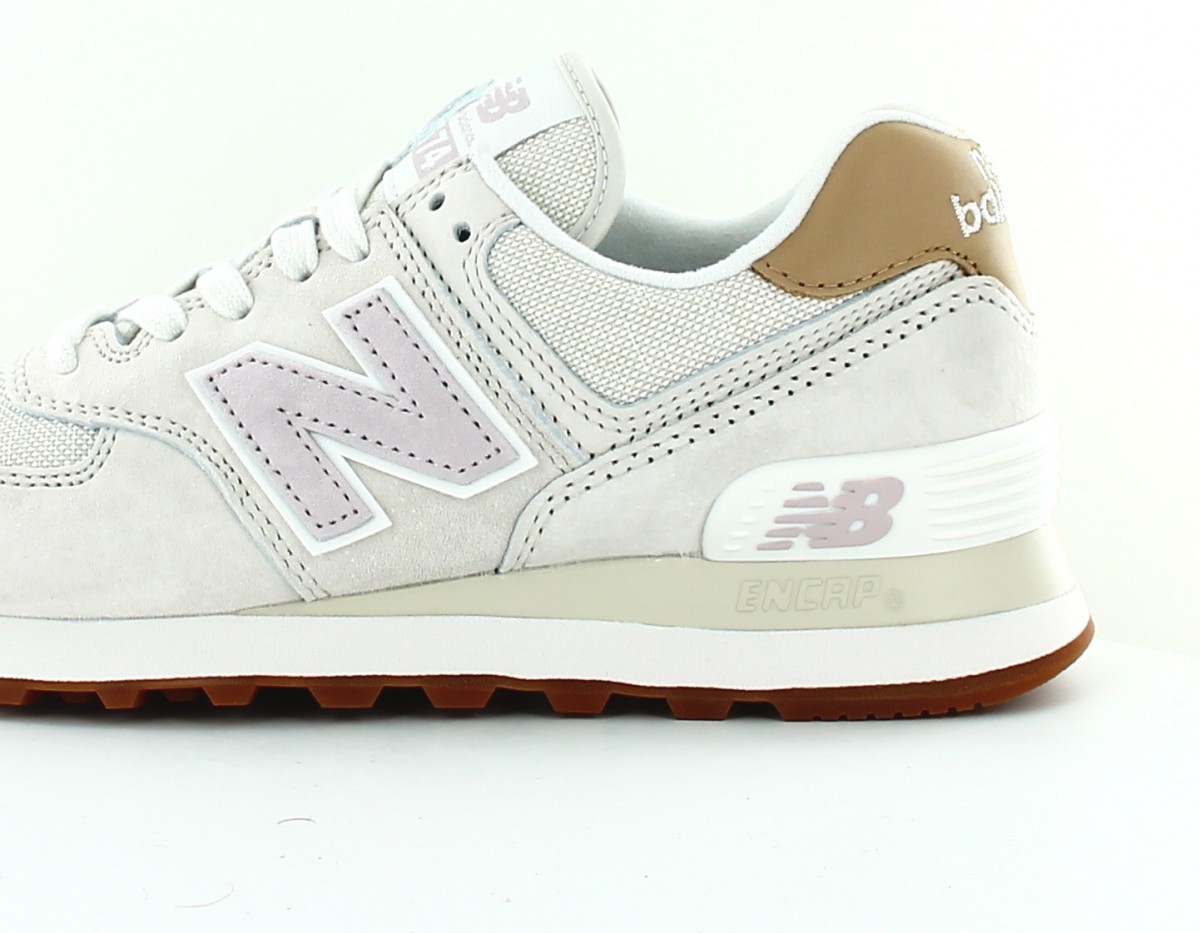 NEW BALANCE Baskets Collection 574 Beige/Rose Femme Beige/Rose