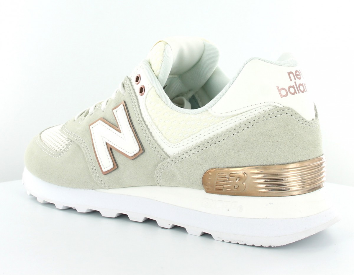 New Balance 574 Femme Suede Beige rose gold