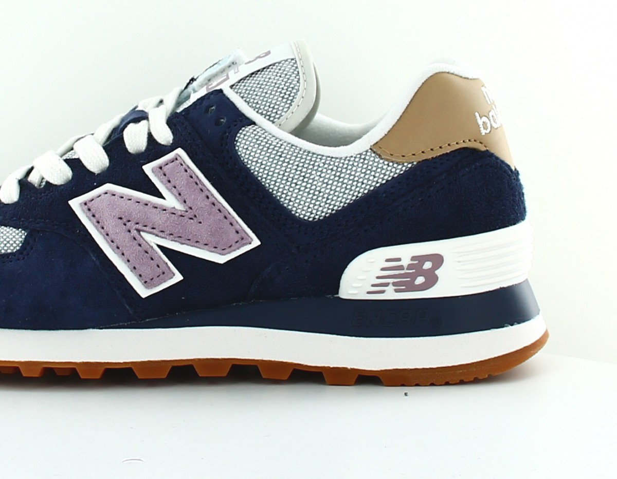 New Balance 574 femme bleu marine rose beige