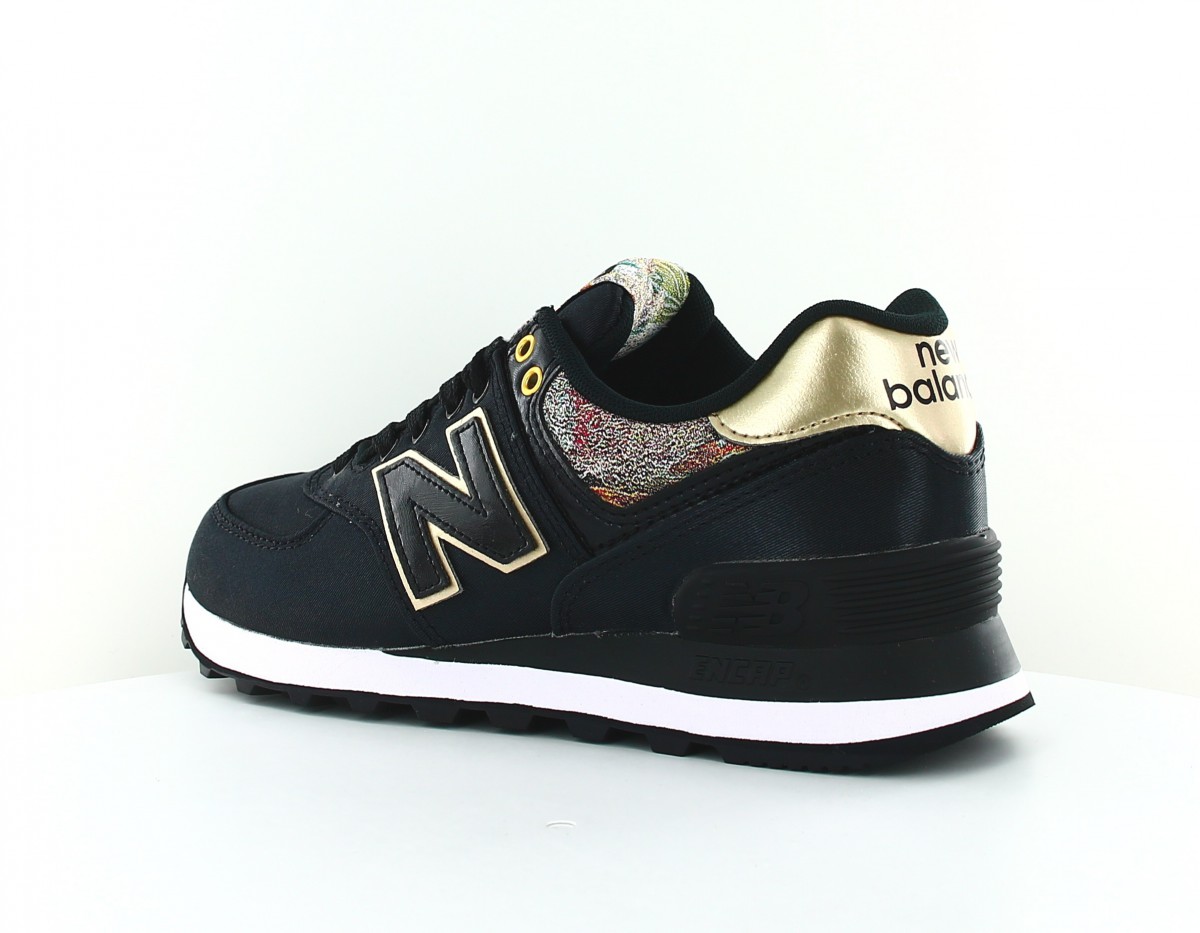 New Balance 574 femme floral pack noir or fleur