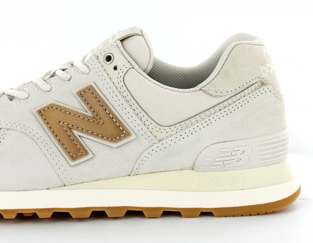 New Balance 574 Femme Suede Beige-Beige-Or