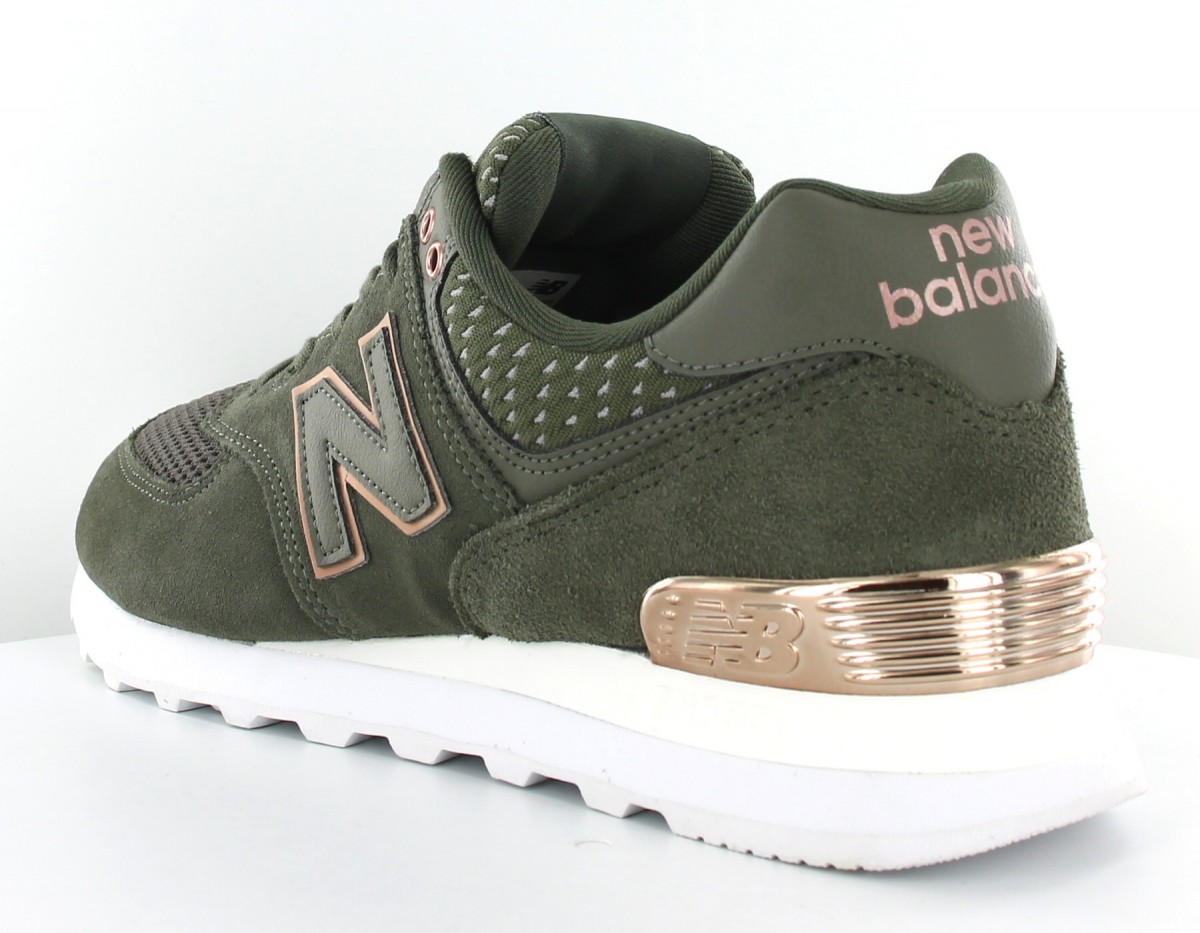 New Balance 574 Femme  Suede Kaki kaki rose gold