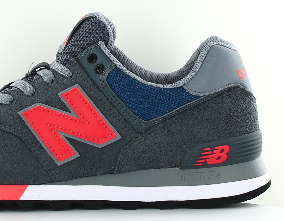 New Balance 574 gris orange bleu