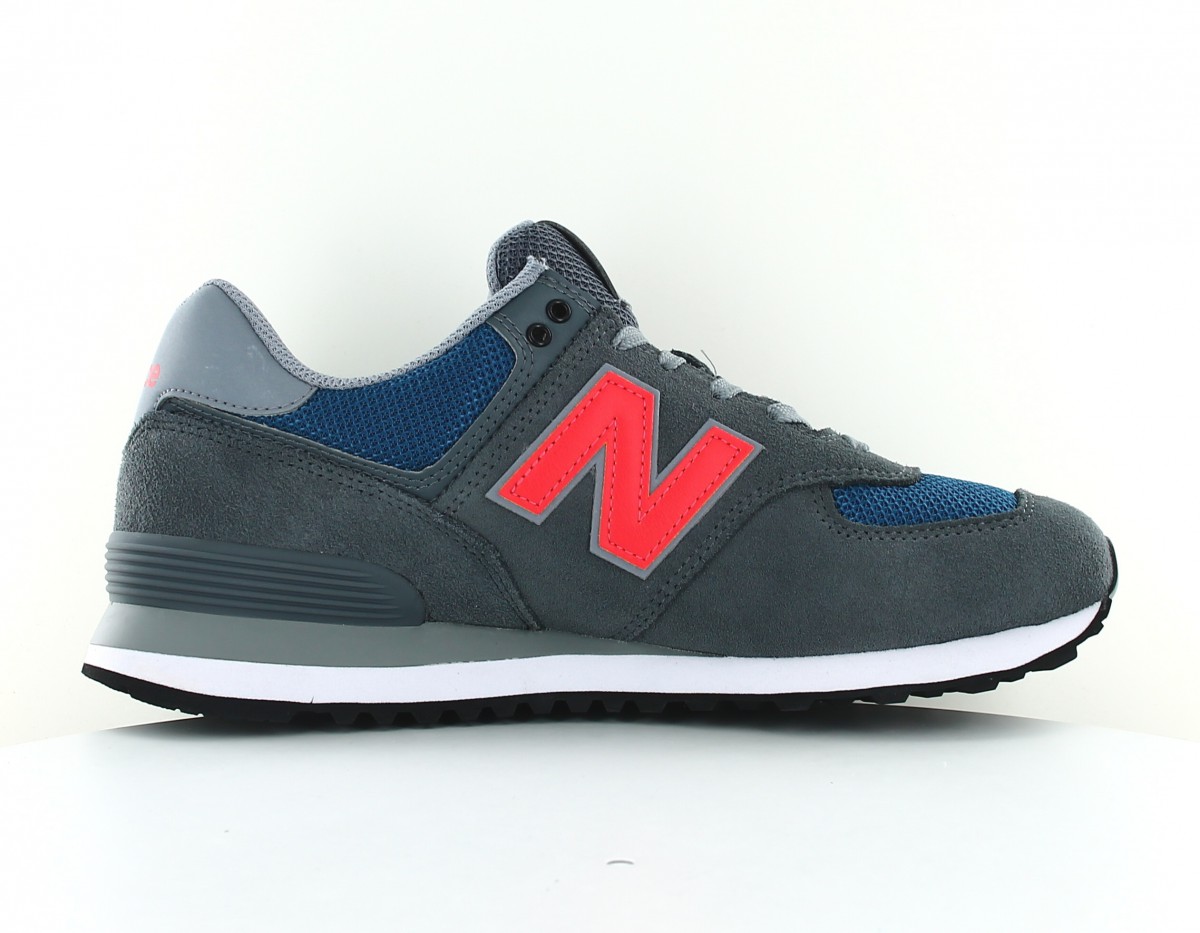 New Balance 574 gris orange bleu