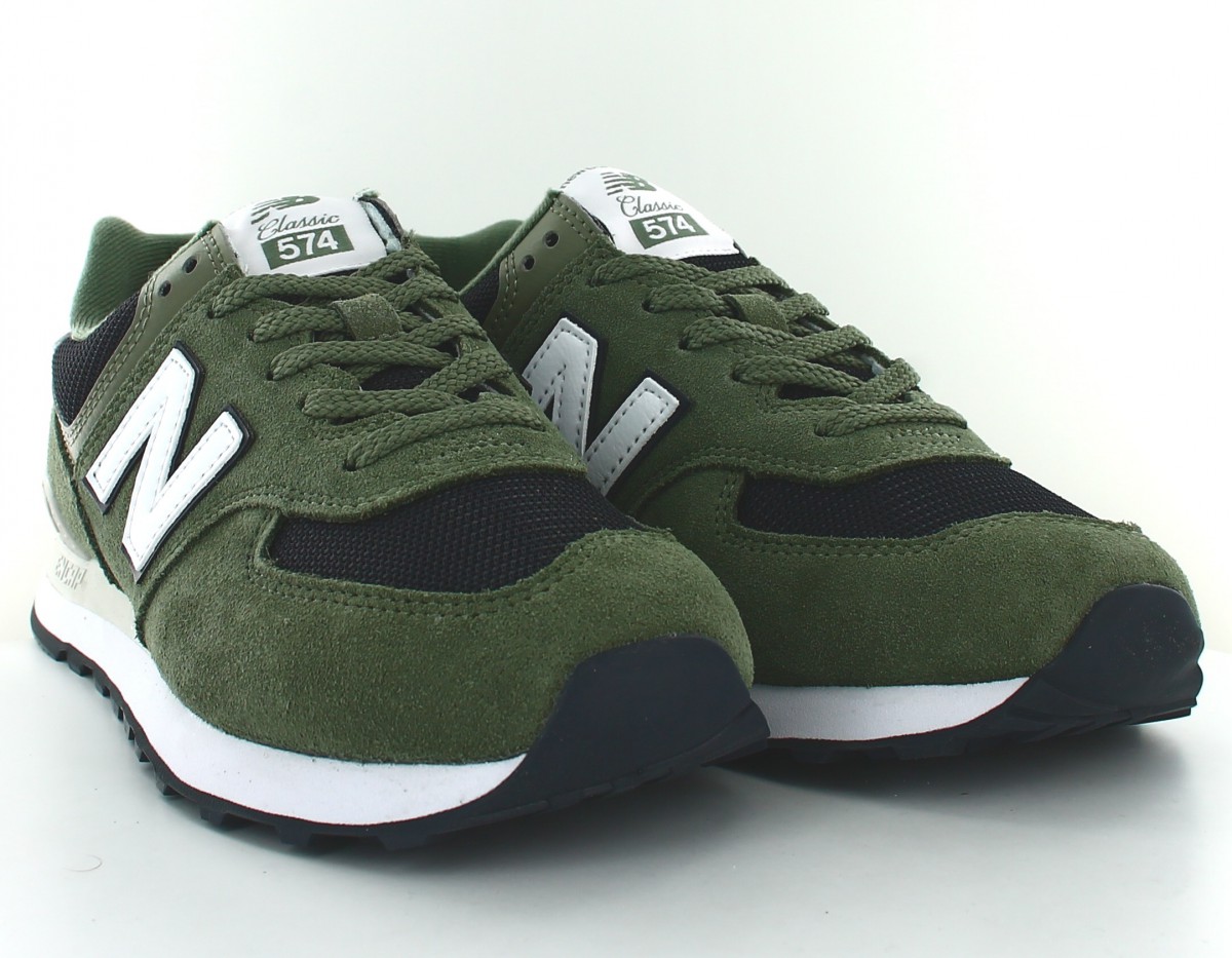 New Balance 574 kaki noir blanc