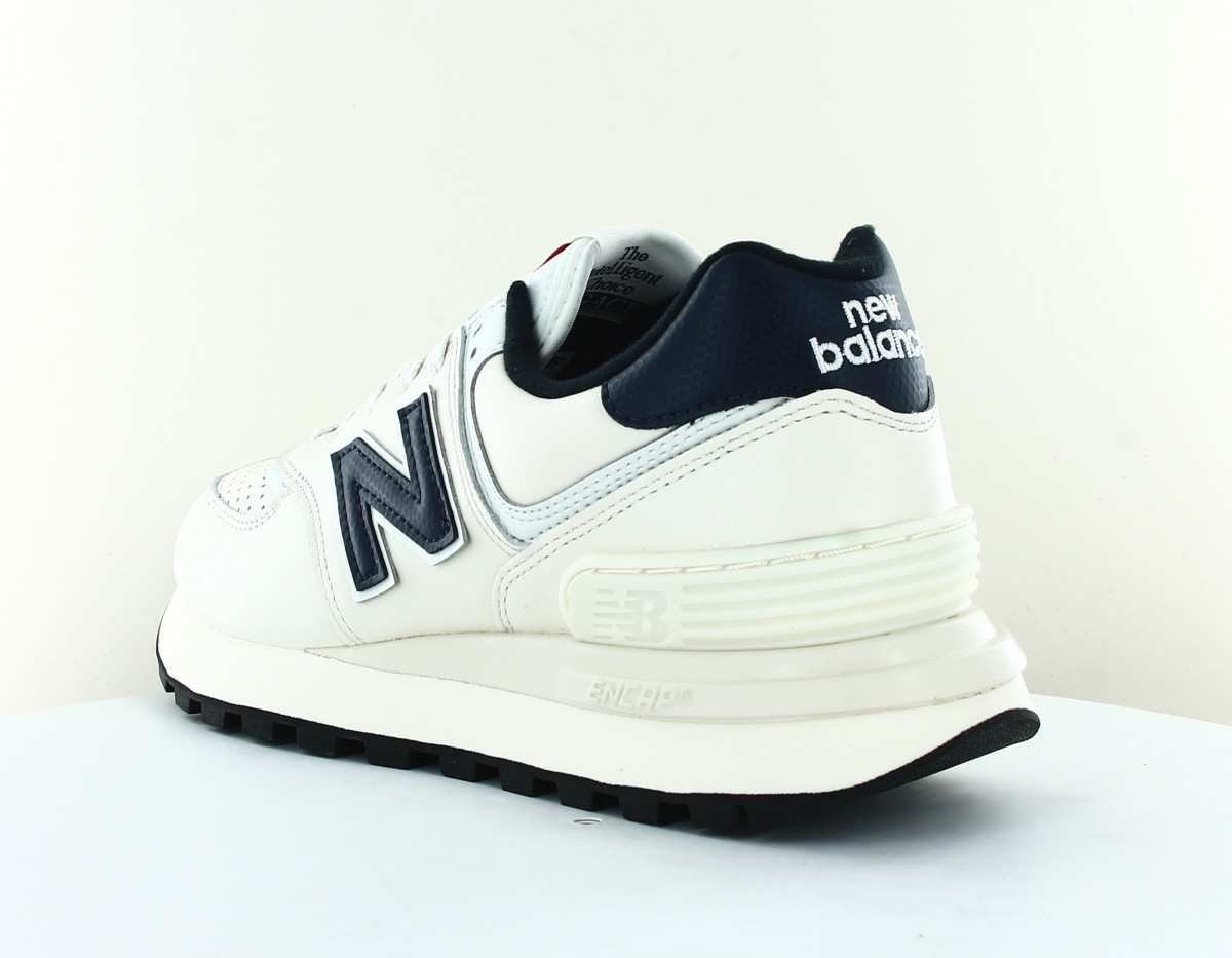 New Balance 574 legacy cuir blanc casse bleu marine