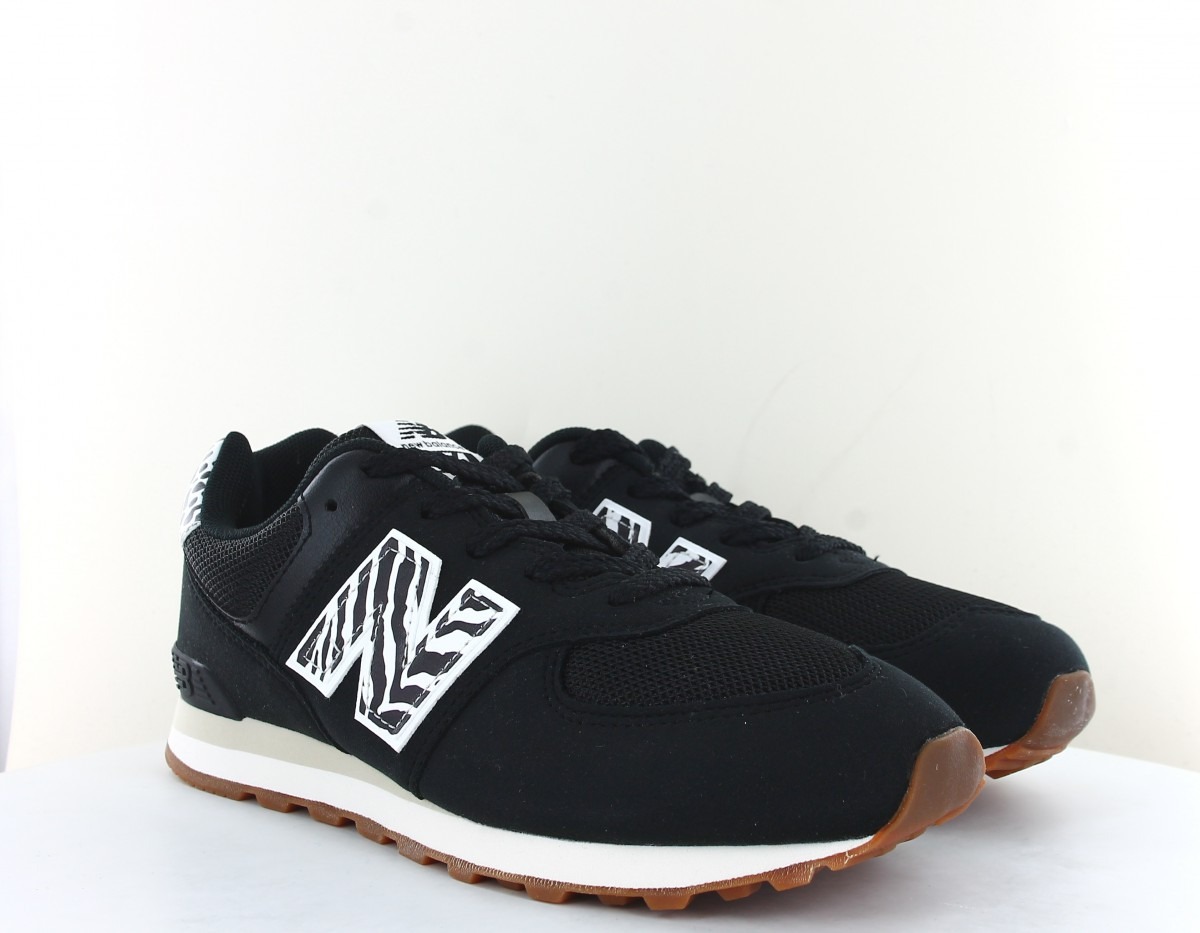 New Balance 574 junior noir zébre blanc gomme