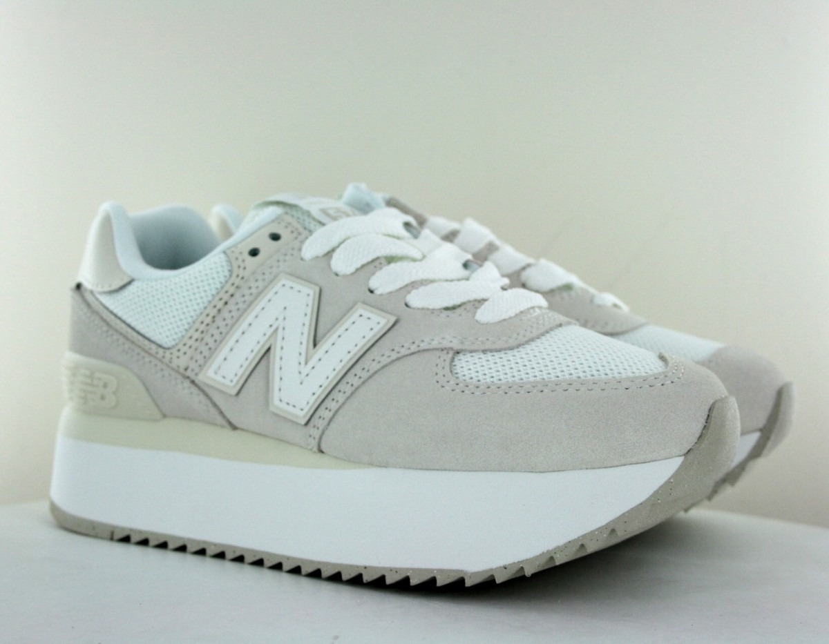 New Balance 574 stacked beige blanc