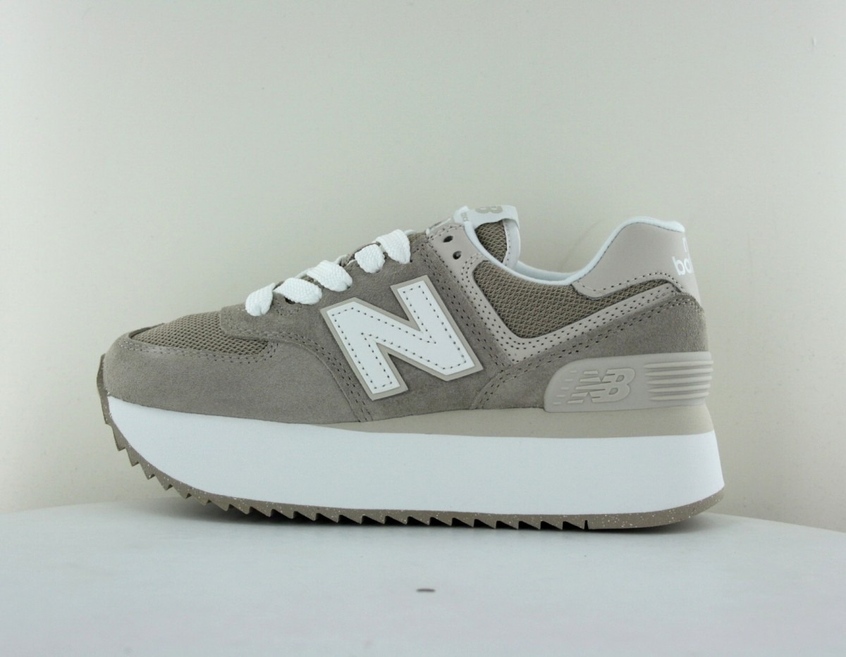 New Balance 574 stacked marron blanc