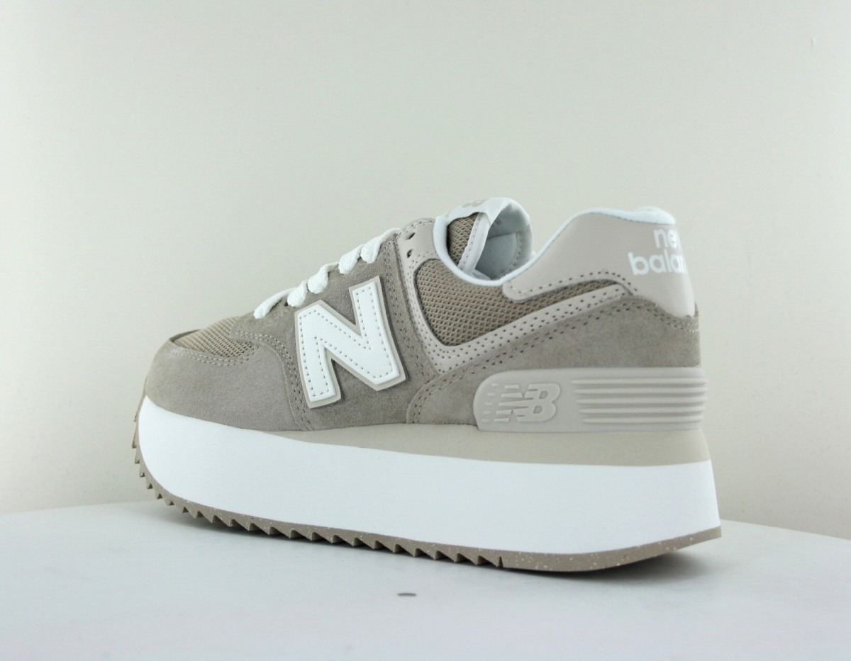 New Balance 574 stacked marron blanc