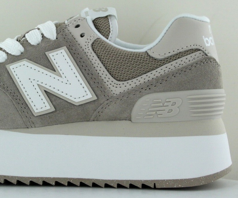 New Balance 574 stacked marron blanc