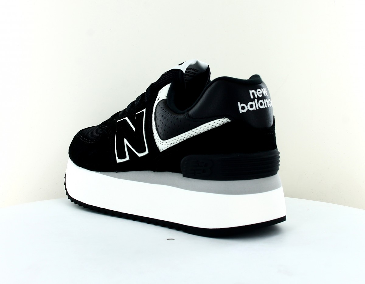 New Balance 574 stacked noir blanc