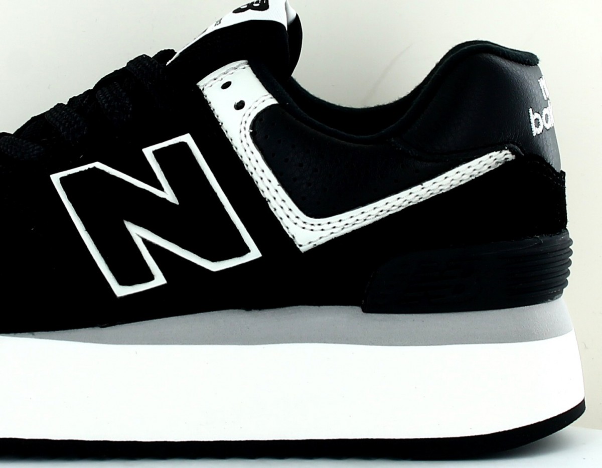 New Balance 574 stacked noir blanc