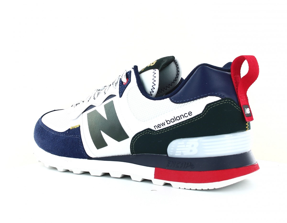 New Balance 574 tech blanc bleu marine rouge vert sapin