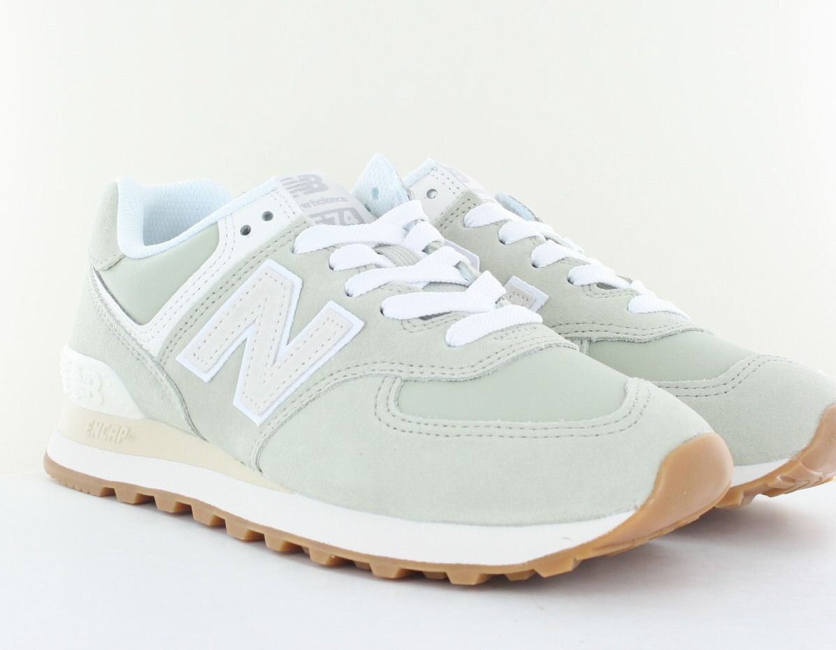 New Balance 574 femme vert pistache beige gomme