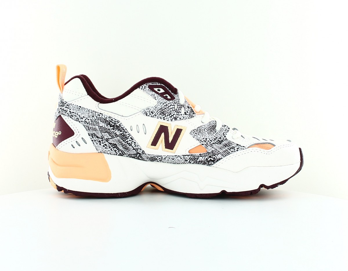 New Balance 608 femme blanc cassé marron serpent