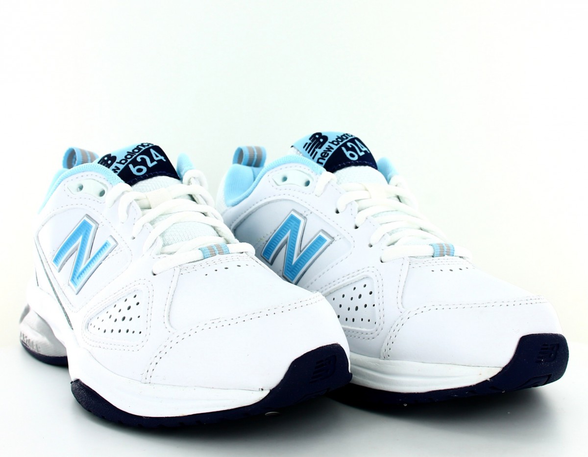 New Balance 624 blanc bleu ciel