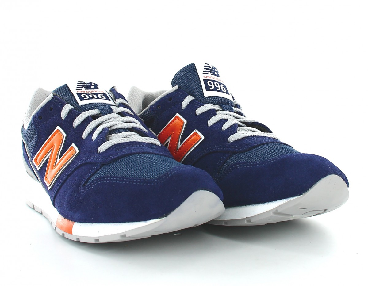 New Balance 996 suede bleu marine orange