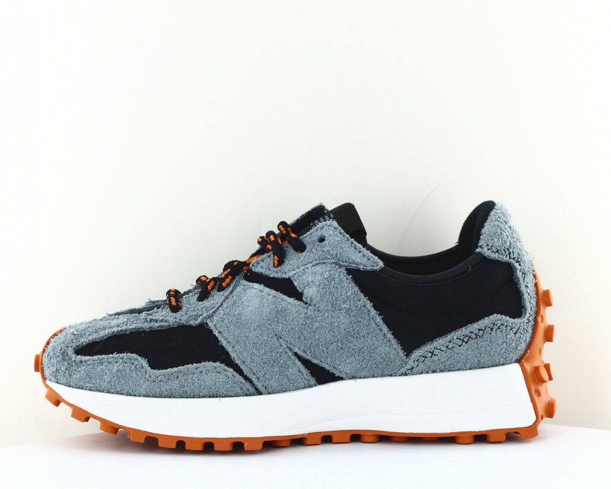 New Balance 327 noir gris orange gomme