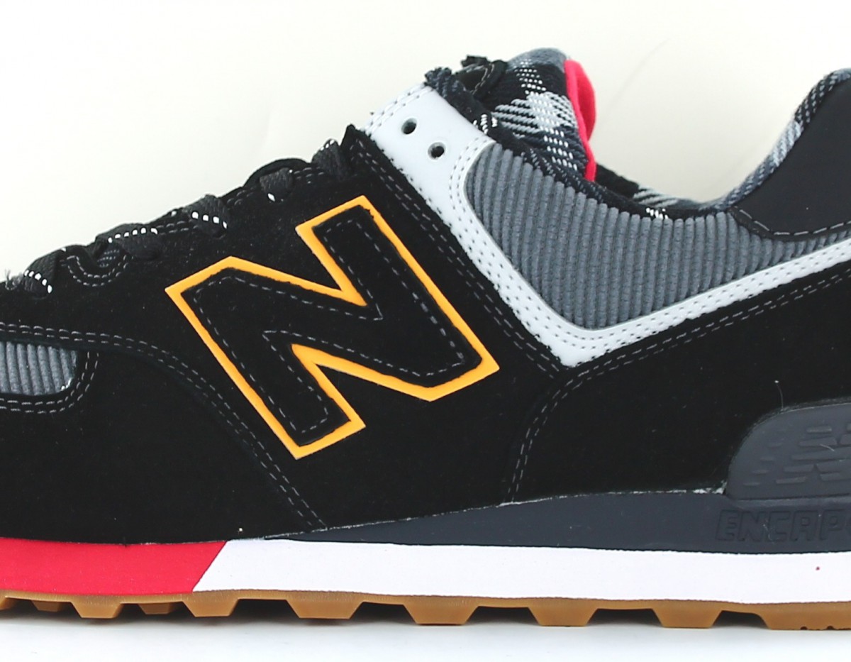 New Balance 574 noir gris jaune rouge