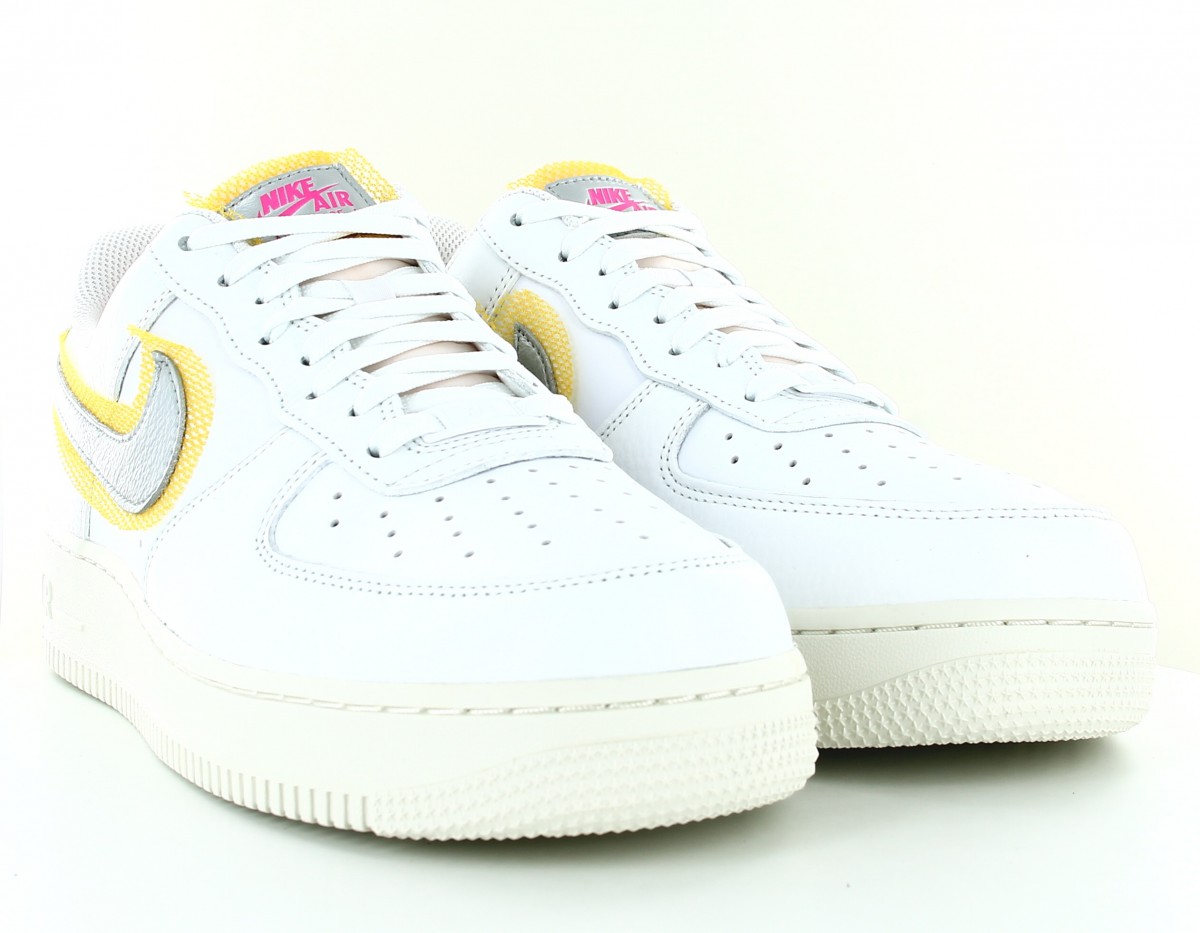 Nike Air Force 1 '07 blanc argent jaune rose