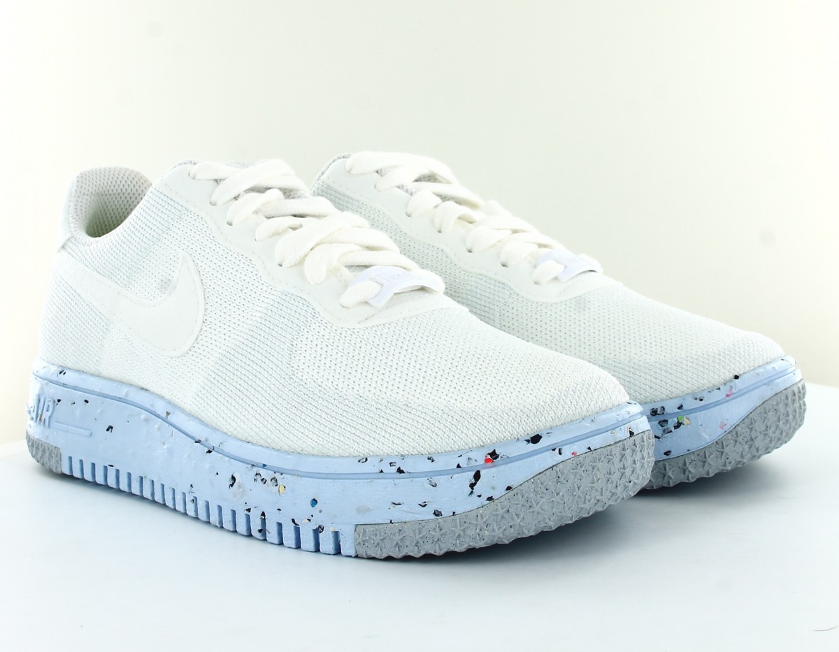 Nike Air force 1 crater flyknit blanc bleu ciel