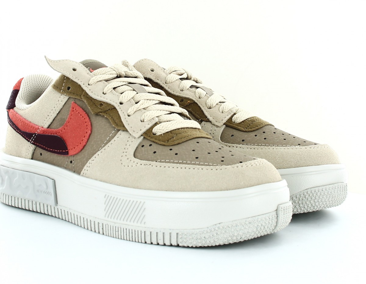 Nike Air force 1 fontanka beige blanc rouge