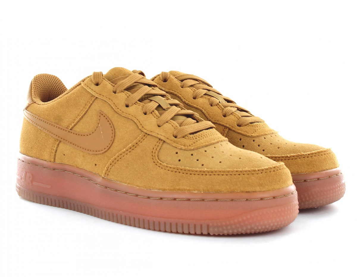 Nike Air force 1 lv8 3 gs brun clair wheat gomme