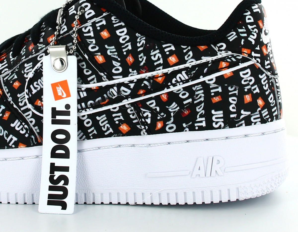 Nike Air Force 1 prm Just Do It GS black-white-total orange