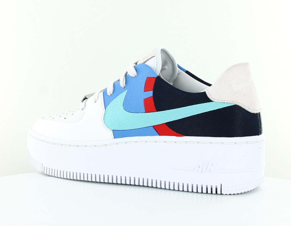 Nike Air force 1 sage low lx blanc turquoise bleu rouge