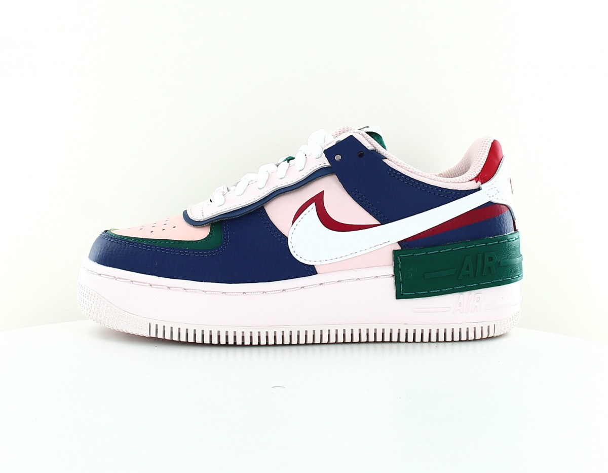 Nike Air force 1 shadow rose blanc bleu vert rouge