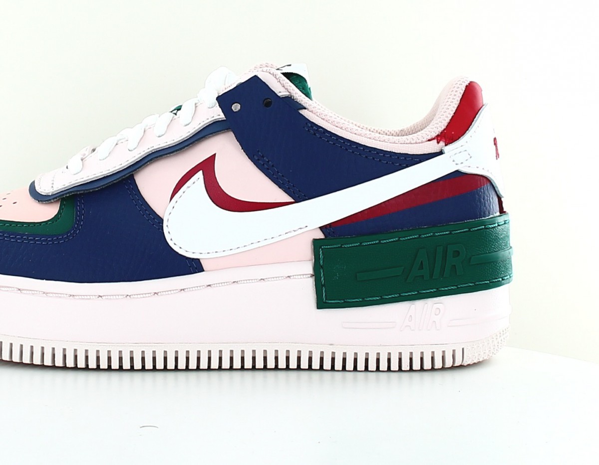 Nike Air force 1 shadow rose blanc bleu vert rouge