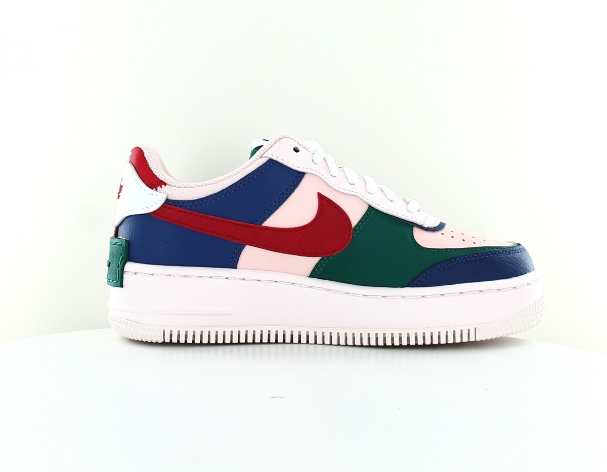 Nike Air force 1 shadow rose blanc bleu vert rouge