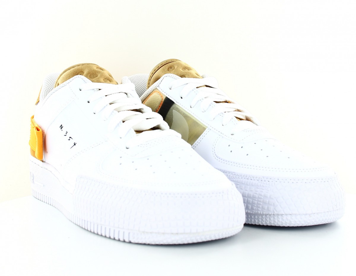 Nike Air Force 1 type blanc jaune or