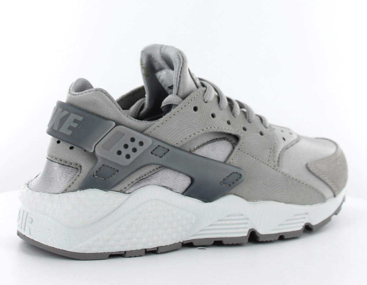 Nike air huarache premium suede femme GRIS/BLANC